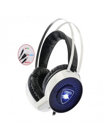 Yoyov X3 cable computer headset professional game network cafe luminous e-sports cf lol headset with wheat black and white