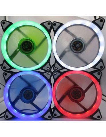 Chariot 12CM LED aurora eclipse aurora monochrome chassis fan red blue green white four colors available white