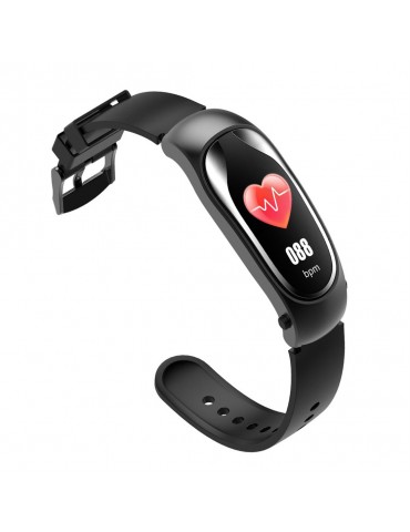 KR04 smart bracelet separated bluetooth headset talk music heart rate monitoring alarm remote control camera color screen silver