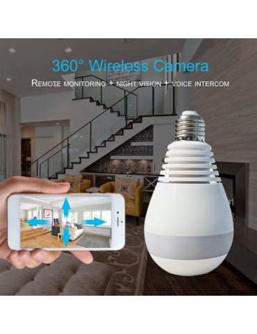 960P Light Bulb Wireless AP WiFi Camera 360 Degrees Panoramic Monitor